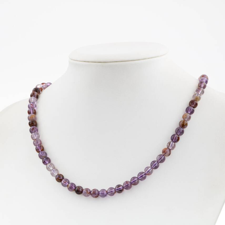 Opal Pembe 6 mm Dizi Doğal Taş Kolye - 1