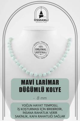 Opal Pembe 8 mm Düğümlü Doğal Taş Kolye - Osmanlı Doğaltaş