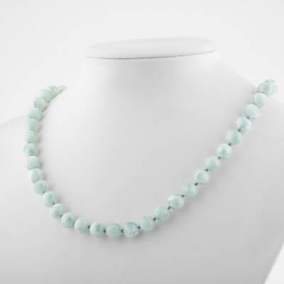 Opal Pembe 8 mm Düğümlü Doğal Taş Kolye - 2