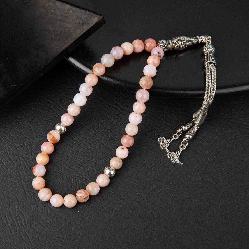Opal Pembe Doğal Taş Tesbih 33lük - 6mm - 2