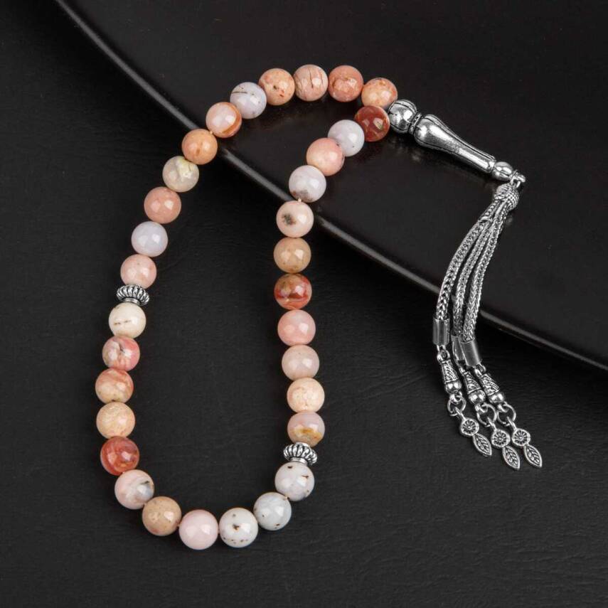 Opal Pembe Doğal Taş Tesbih 33lük - 8mm - 4