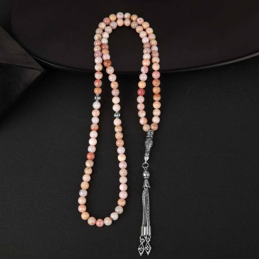 Opal Pembe Doğal Taş Tesbih 99luk - 6mm - 3