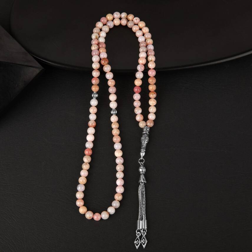 Opal Pembe Doğal Taş Tesbih 99luk - 6mm - 2