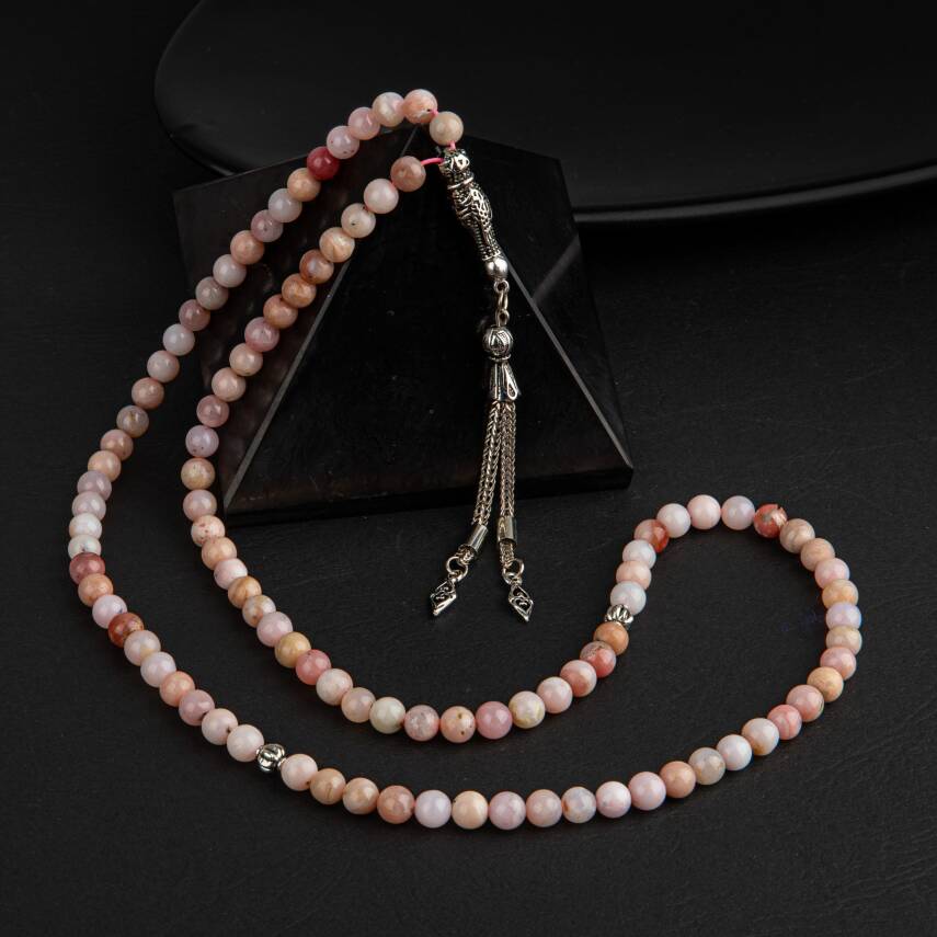 Opal Pembe Doğal Taş Tesbih 99luk - 6mm - 3