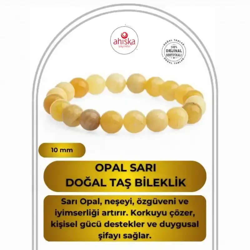 Opal Sarı 10mm Doğal Taş Bileklik - 1