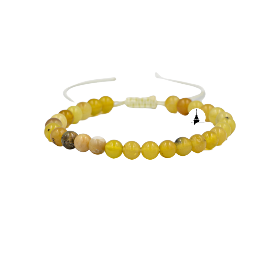 Opal Sarı 6mm Merdiven Kapama Doğal Taş Bileklik - 1