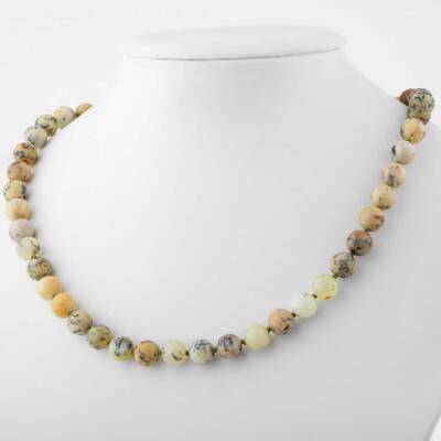 Opal Sarı 8 mm Düğümlü Doğal Taş Kolye - Doğal Taş (1)