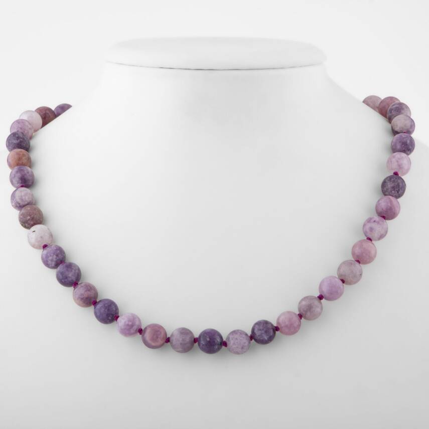 Opal Sarı 8 mm Düğümlü Doğal Taş Kolye - 1