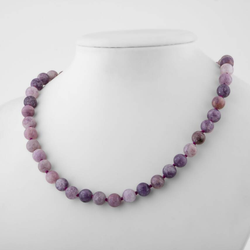 Opal Sarı 8 mm Düğümlü Doğal Taş Kolye - 2