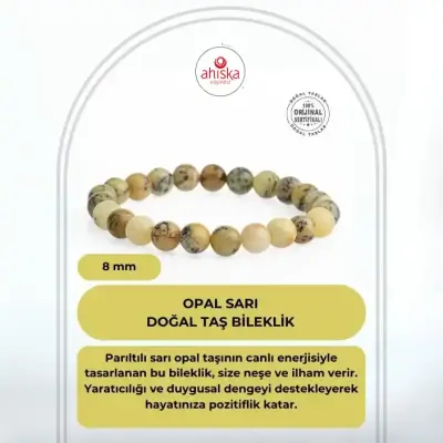Opal Sarı 8mm Doğal Taş Bileklik - 1