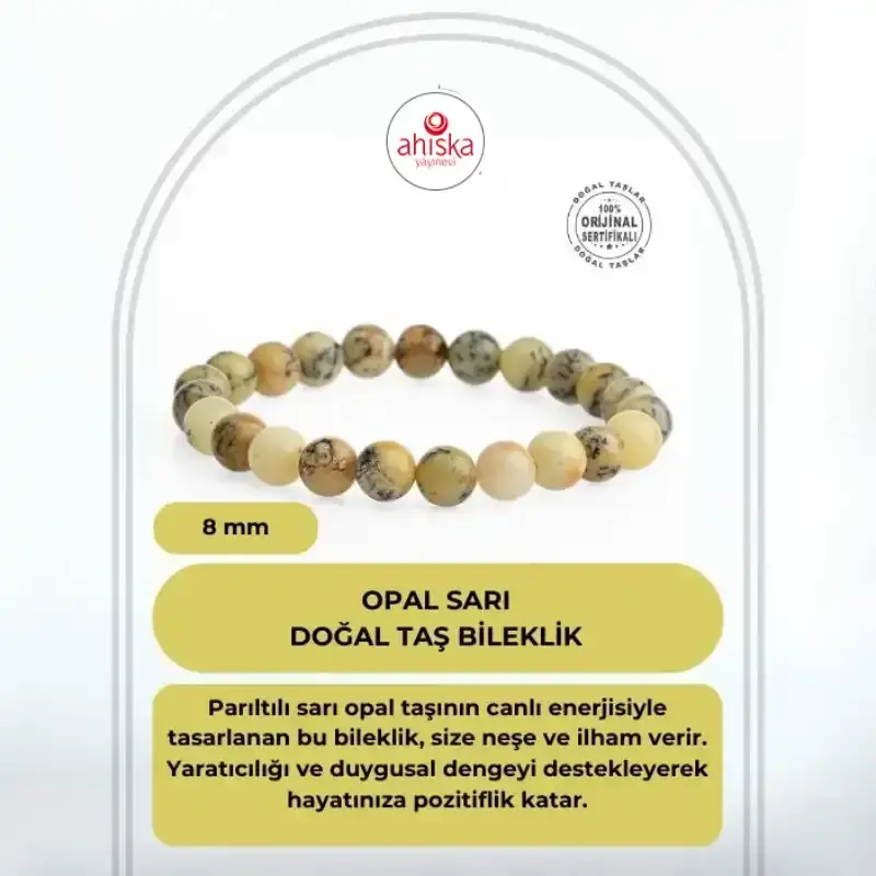 Opal Sarı 8mm Doğal Taş Bileklik - 1