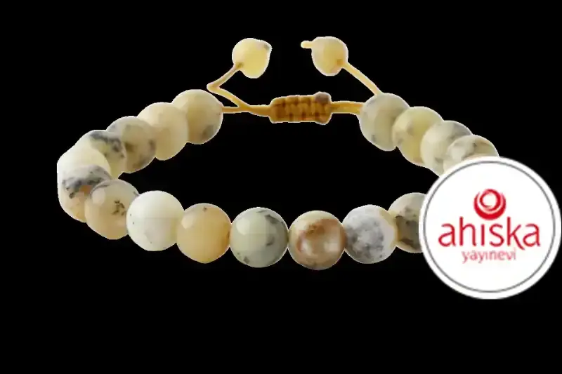 Opal Sarı 8mm Merdiven Kapama Doğal Taş Bileklik - 1