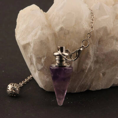 Osmanlı Doğal Taş Sertifikalı Ametist Pandül - 5