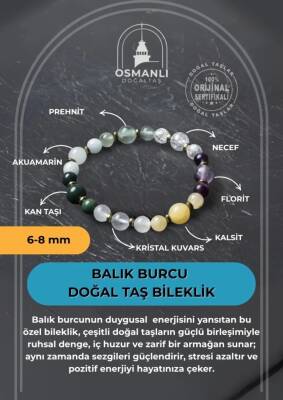 Osmanlı Doğal Taş Sertifikalı Balık Burcu Doğal Taş Bileklik - 2