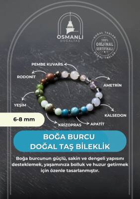 Osmanlı Doğal Taş Sertifikalı Boğa Burcu Doğal Taş Bileklik - 2