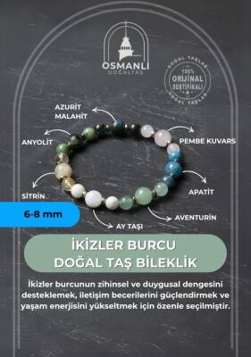Osmanlı Doğal Taş Sertifikalı İkizler Burcu Doğal Taş Bileklik - 2