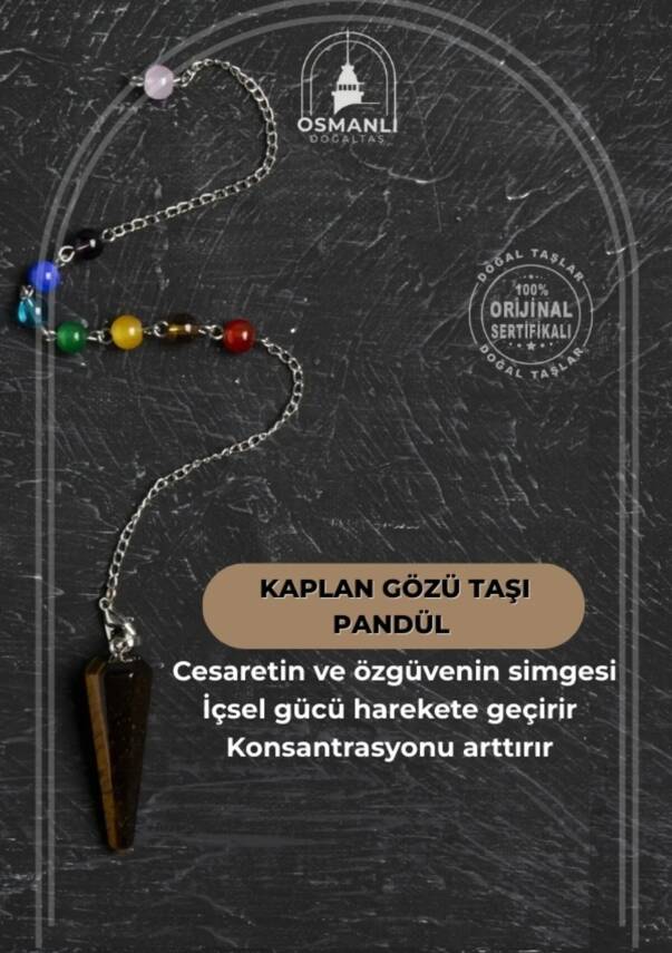 Osmanlı Doğal Taş Sertifikalı Kaplan Gözü Pandül - 2