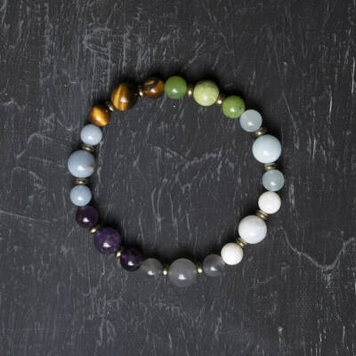 Osmanlı Doğal Taş Sertifikalı Kova Burcu Doğal Taş Bileklik - 3