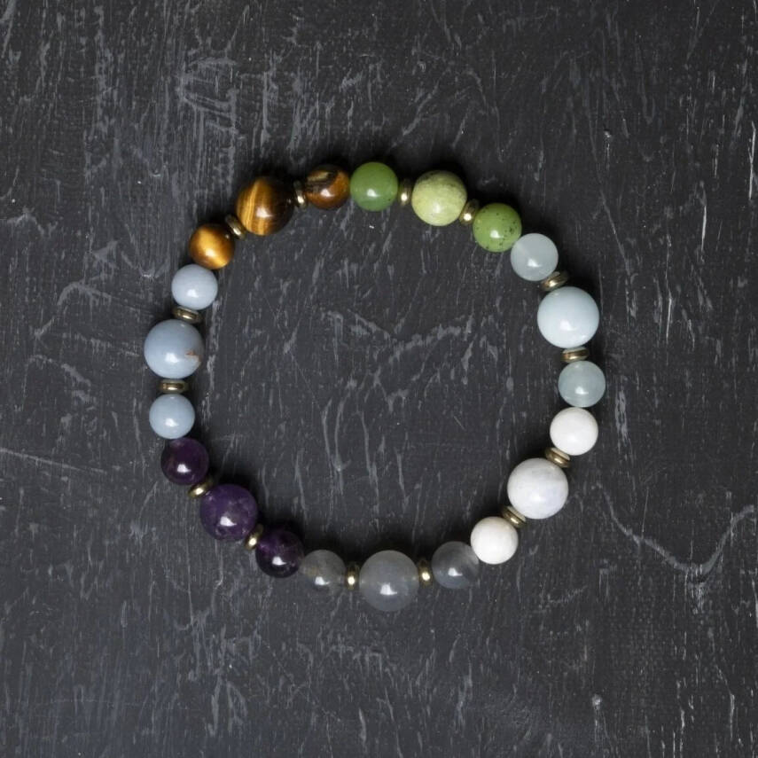 Osmanlı Doğal Taş Sertifikalı Kova Burcu Doğal Taş Bileklik - 3