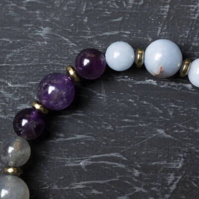 Osmanlı Doğal Taş Sertifikalı Kova Burcu Doğal Taş Bileklik - 4