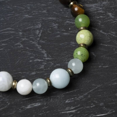 Osmanlı Doğal Taş Sertifikalı Kova Burcu Doğal Taş Bileklik - 5