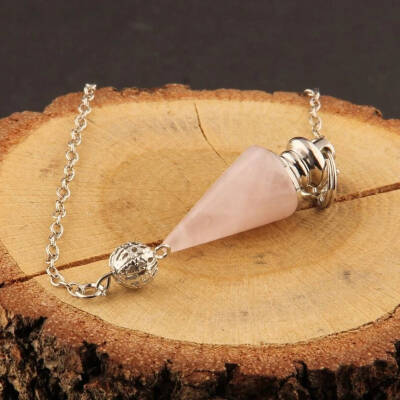 Osmanlı Doğal Taş Sertifikalı Pembe Kuvars Enerji Pandülü - 3