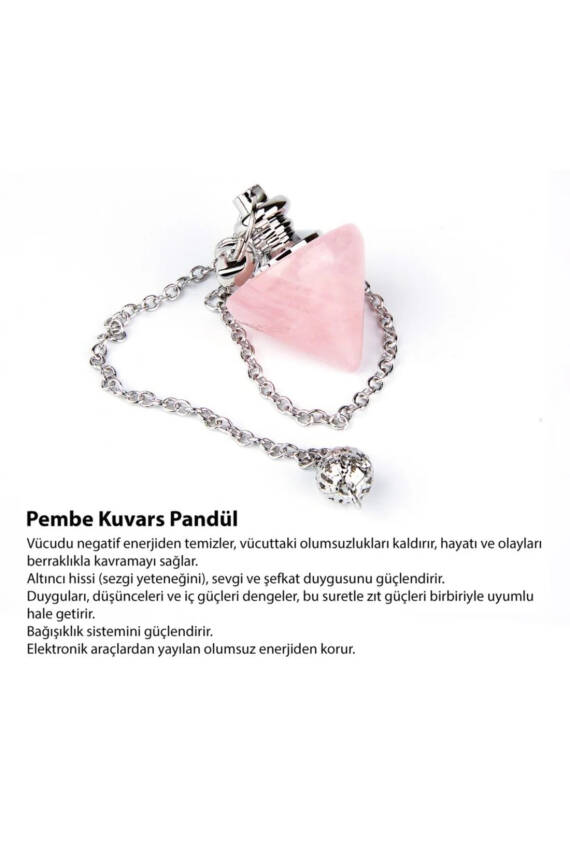 Osmanlı Doğal Taş Sertifikalı Pembe Kuvars Pandül - 2