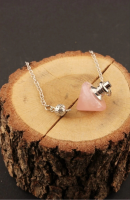 Osmanlı Doğal Taş Sertifikalı Pembe Kuvars Pandül - 3