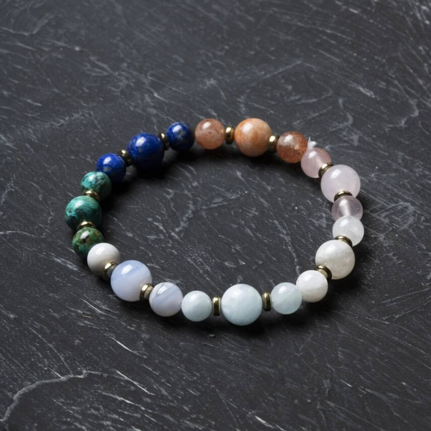 Osmanlı Doğal Taş Sertifikalı Terazi Burcu Doğal Taş Bileklik - 1