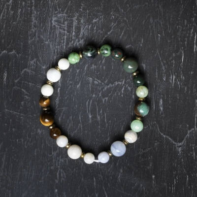 Osmanlı Doğal Taş Sertifikalı Yengeç Burcu Doğal Taş Bileklik - 5