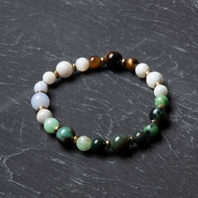 Osmanlı Doğal Taş Sertifikalı Yengeç Burcu Doğal Taş Bileklik - 2