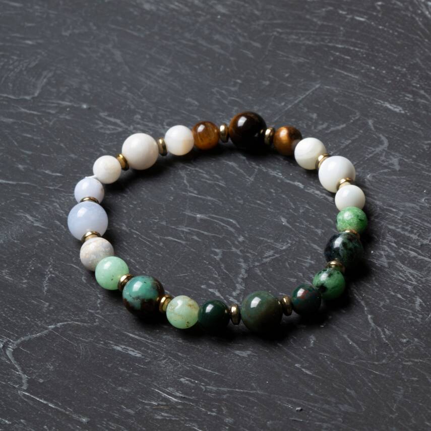 Osmanlı Doğal Taş Sertifikalı Yengeç Burcu Doğal Taş Bileklik - 2