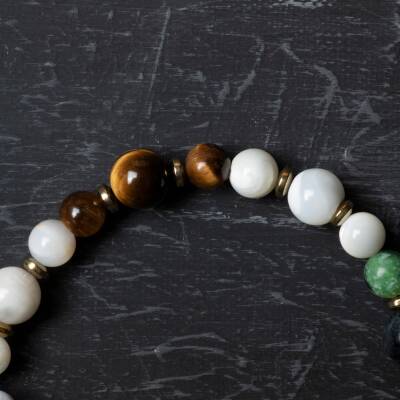 Osmanlı Doğal Taş Sertifikalı Yengeç Burcu Doğal Taş Bileklik - 4