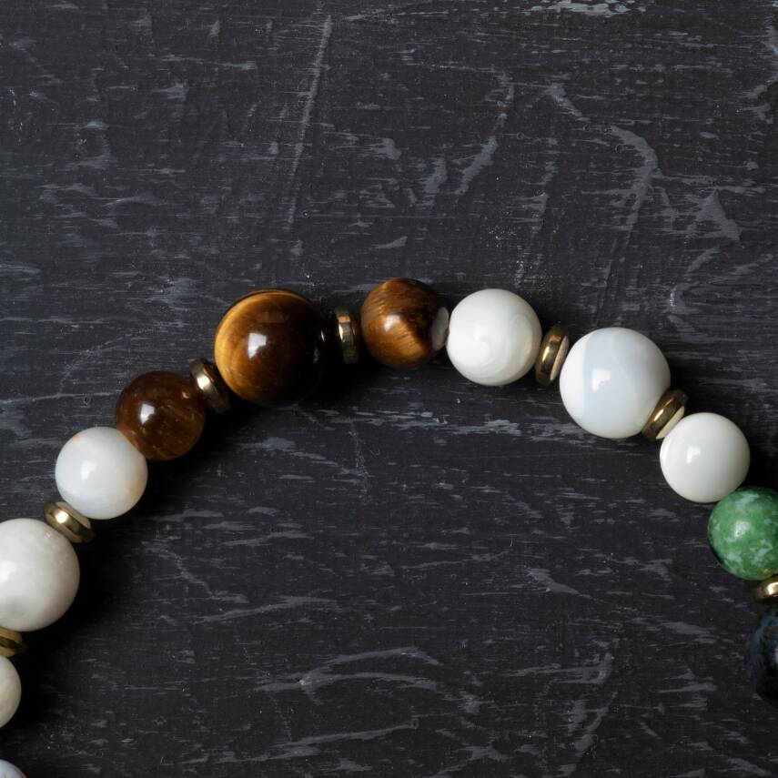 Osmanlı Doğal Taş Sertifikalı Yengeç Burcu Doğal Taş Bileklik - 4