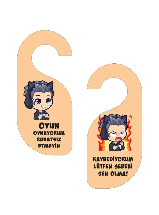 Oyun Oynuyorum Erkek Kapı Askısı Kapı Uyarı Levhası - 2