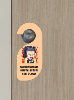 Oyun Oynuyorum Erkek Kapı Askısı Kapı Uyarı Levhası - 3