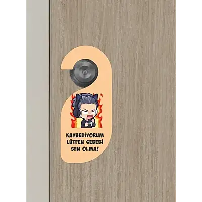 Oyun Oynuyorum Erkek Kapı Askısı Kapı Uyarı Levhası - Bemenda (1)
