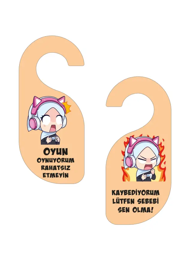 Oyun Oynuyorum Kız Kapı Askısı Kapı Uyarı Levhası - 2