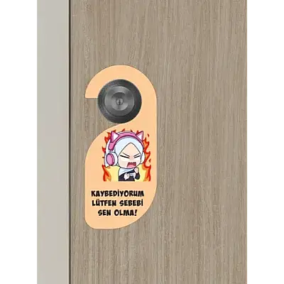 Oyun Oynuyorum Kız Kapı Askısı Kapı Uyarı Levhası - 4