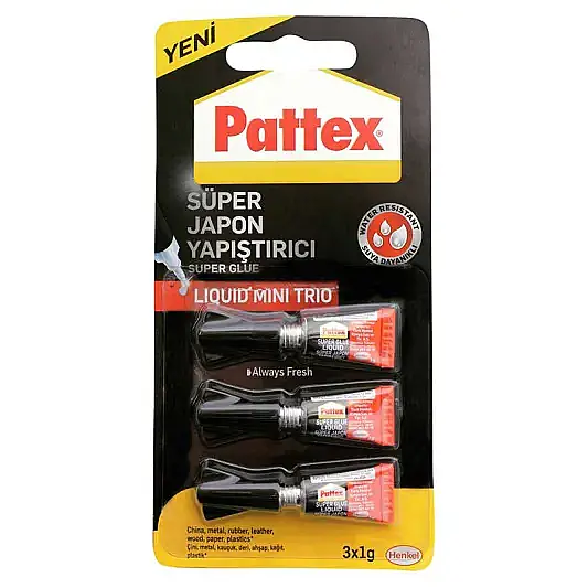 Pattex Super Glue Mini Trıo 1 gr 3 Lü - 1