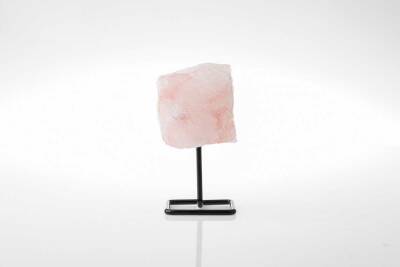 Pembe Kuvars Ayaklı Ham Kütle Taş (7-10cm Yükseklik) - Doğal Taş