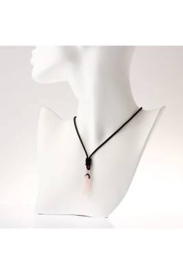 Pembe Kuvars Doğal Taş Kolye Ucu 3cm - 2