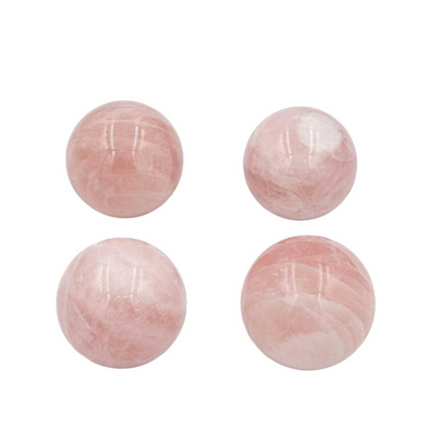 Pembe Kuvars Doğal Taş Küre Tımbıl El Taşı - 1