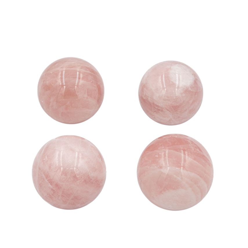 Pembe Kuvars Doğal Taş Küre Tımbıl El Taşı - 4
