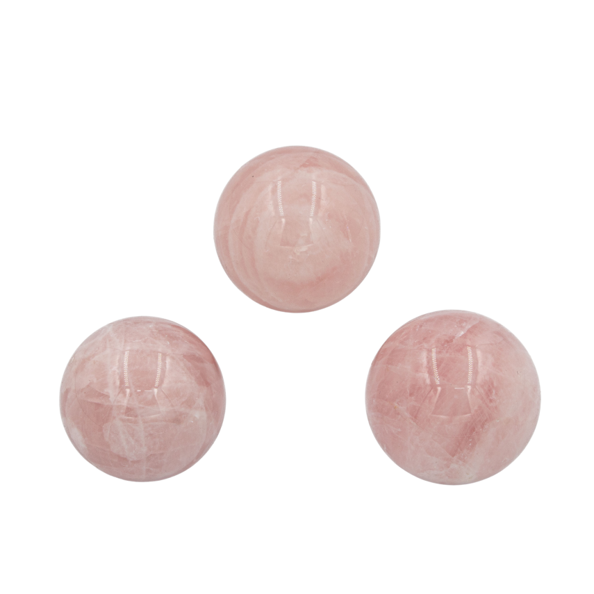 Pembe Kuvars Doğal Taş Küre Tımbıl El Taşı - 5