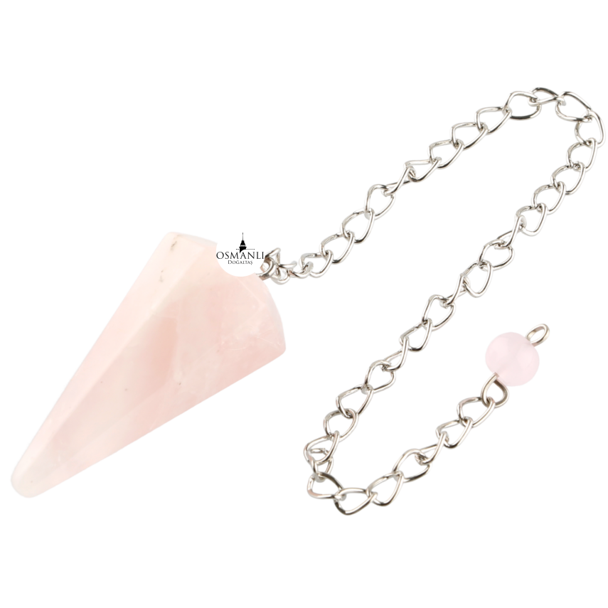 Pembe Kuvars Doğal Taş Pandül - 6