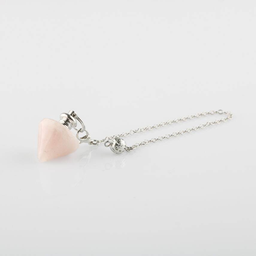 Pembe Kuvars Doğal Taş Pandül - 10