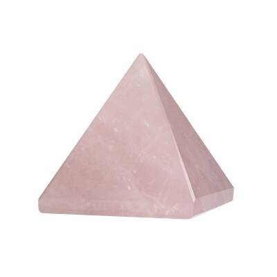 Pembe Kuvars Doğal Taş Piramit - 3cm - Doğal Taş