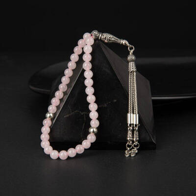 Pembe Kuvars (Gül Kuvars) Doğal Taş Tesbih 33lük - 6mm - Osmanlı Doğaltaş