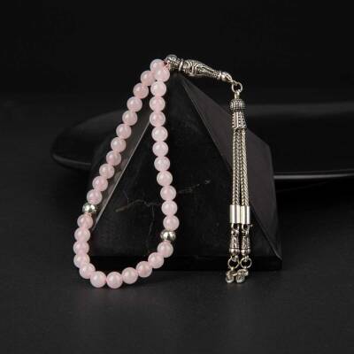 Pembe Kuvars (Gül Kuvars) Doğal Taş Tesbih 33lük - 6mm - Doğal Taş